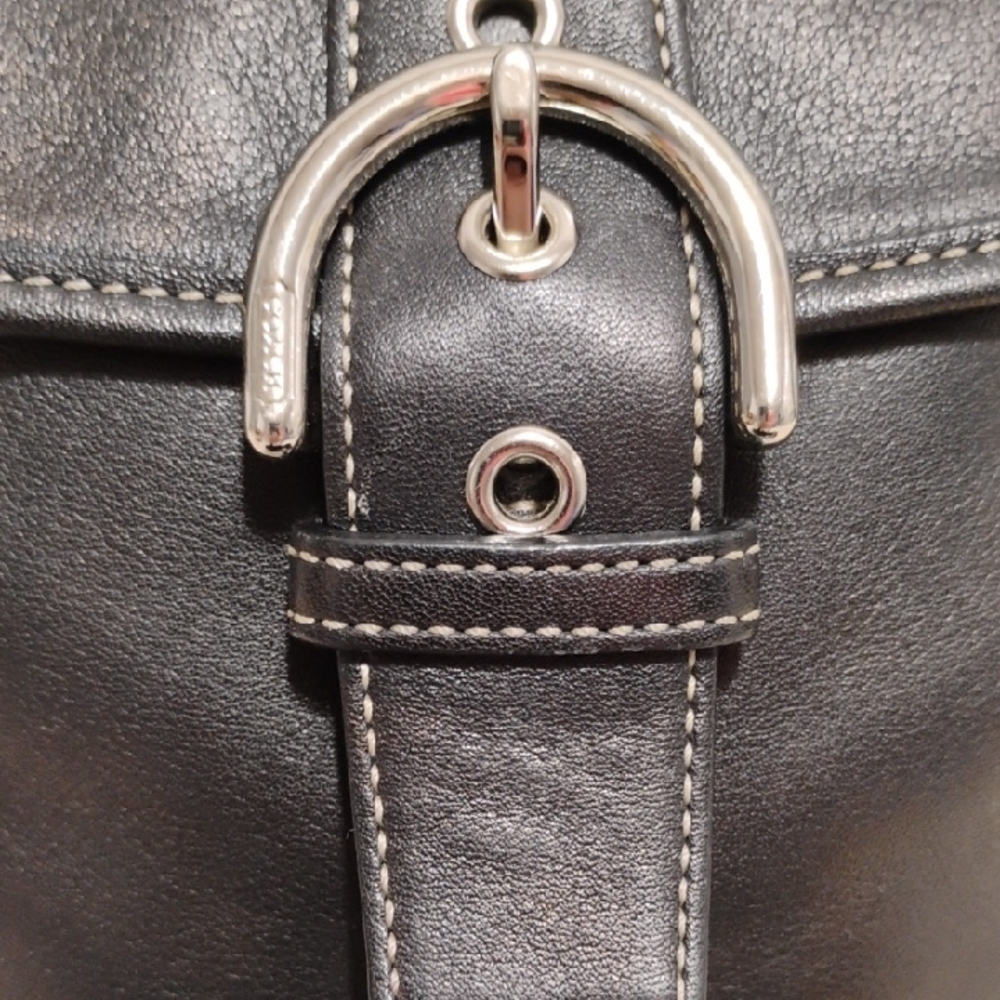 FLASH SALE!! Auth Coach Vintage Y2K Black Leather Shoulder/Crossbody Bag - Picture 2 of 15